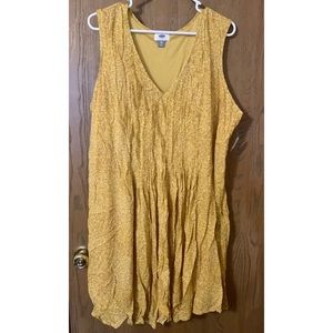 Pleated front mustard yellow dress NWT Old Navy